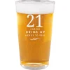 Card Factory Personalised 21st Birthday Pint Glass - Cheers, Drink Up!