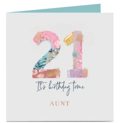 Discount Personalised 21st Birthday Card - Birthday Time! Any Recipient For Auntie|21St Birthday