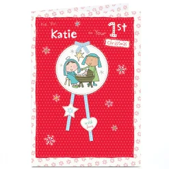 Best Personalised 1st Christmas Card - Nativity Christmas