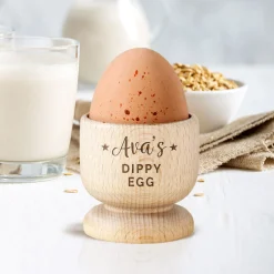 Kids Card Factory Personalised Stars Wooden Egg Cup