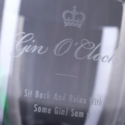 Sale Personalised Stern Gin Glass With Miniature - Gin O'Clock Personalised Engraved Gifts|Engraved Gifts