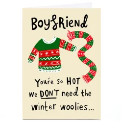 Card Factory Personalised Stevie Studio Christmas card - Boyfriend You're So Hot
