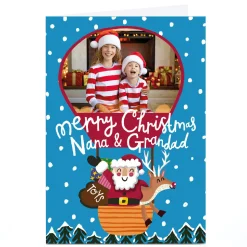 Card Factory Personalised Stevie Studio Christmas Card - Merry Christmas Nana & Grandad