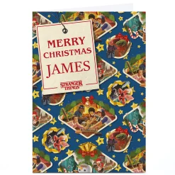 Clearance Personalised Stranger Things Christmas Card - Wrapping Paper Tv & Film|Christmas