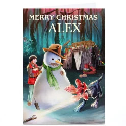 Sale Personalised Stranger Things Christmas Card - Snowman Tv & Film|Christmas