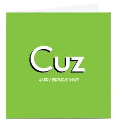 Hot Personalised Streetgreets Card - Cuz Premium Square|Birthday