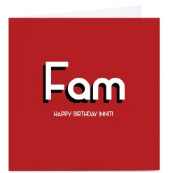 Online Personalised Streetgreets Card - Fam For Friend|Trending
