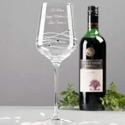 Discount Personalised Swarovski Elements Diamante Wine Glass - Mother's Day Personalised Engraved Gifts|Glassware