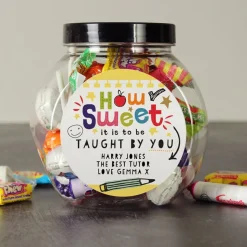Card Factory Personalised Sweet Jar - How Sweet It Is To Be Taught By You