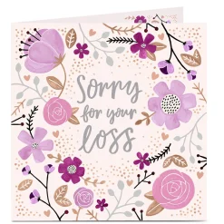 Card Factory Personalised Sympathy Card - Sorry For Your Loss, Floral