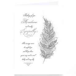 Online Personalised Sympathy Card - Ornate Feather Sympathy