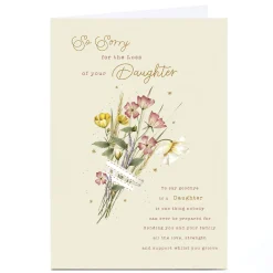 Best Personalised Sympathy Card - Loss Of Your Daughter Sympathy