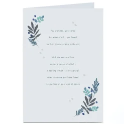 Discount Personalised Sympathy Card - Free of Pain and At Peace Sympathy|Just To Say