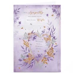 Card Factory Personalised Sympathy Card - Loss Of Your Wife