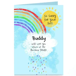 Card Factory Personalised Sympathy Card - Rainbow Bridge