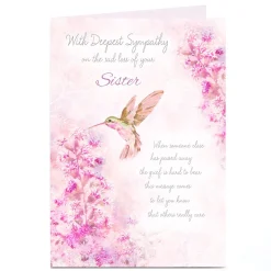Clearance Personalised Sympathy Card -Hummingbird Sympathy