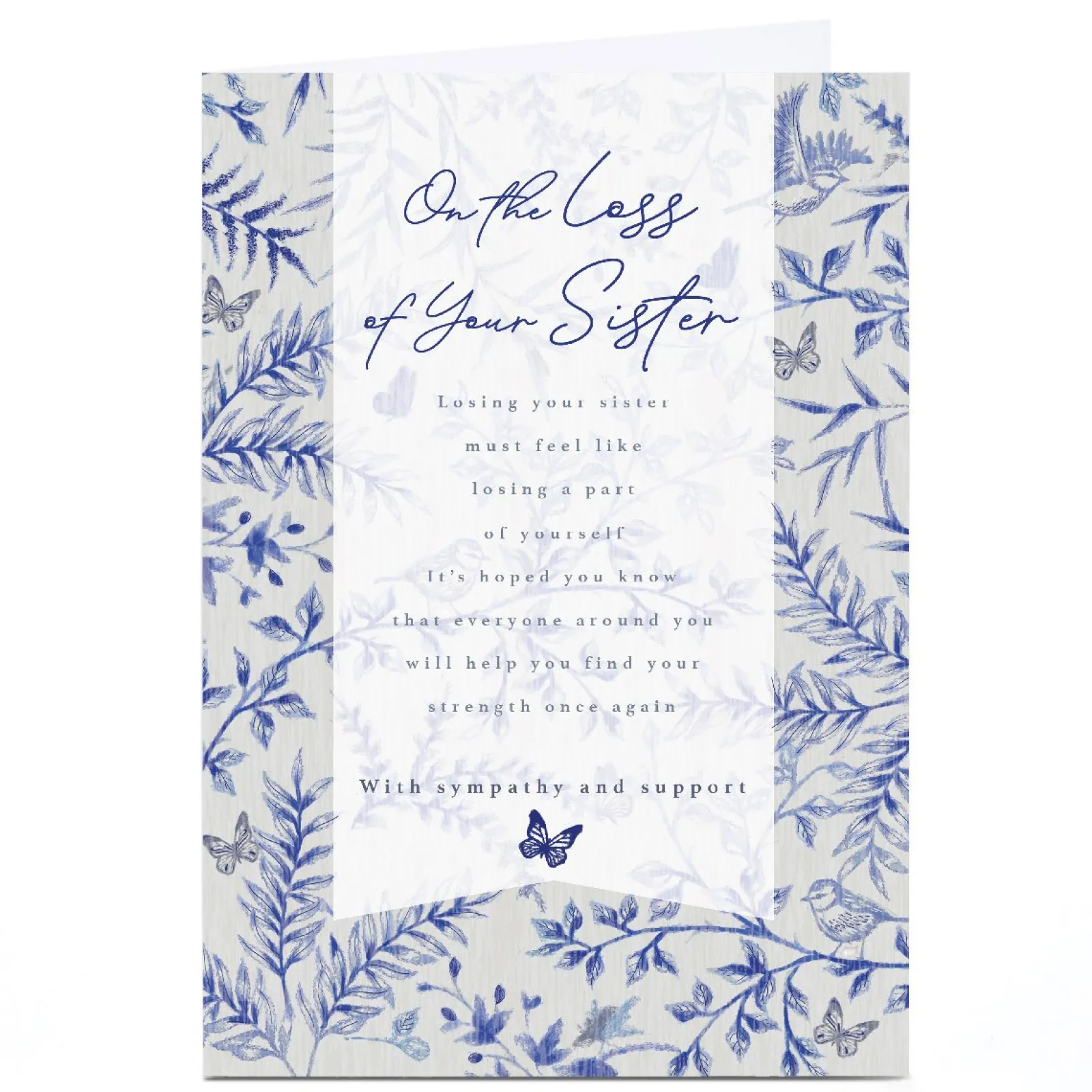 New Personalised Sympathy Card - Loss Of Your Sister Sympathy