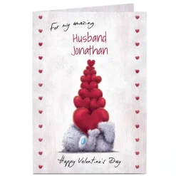 Card Factory Personalised Tatty Teddy Valentine's Day Card - For my Amazing, Husband