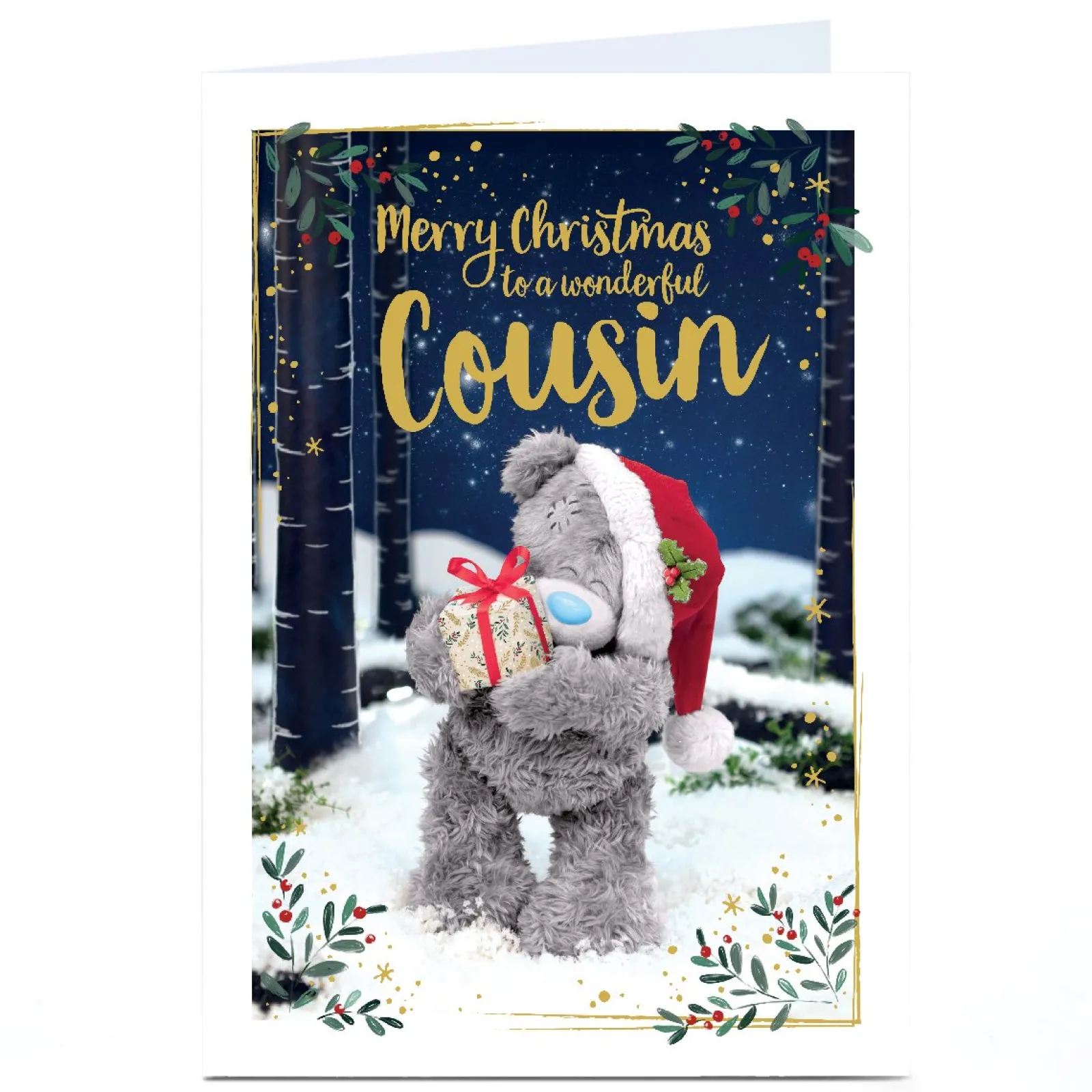 Hot Personalised Tatty Teddy Christmas Card - To a Wonderful Cousin Tatty Teddy|Christmas