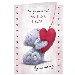 Card Factory Personalised Tatty Teddy Valentine's Day Card - My One and Only, One I Love
