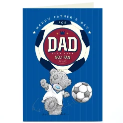 Card Factory Personalised Tatty Teddy Father's Day Card - Football, Biggest Fan