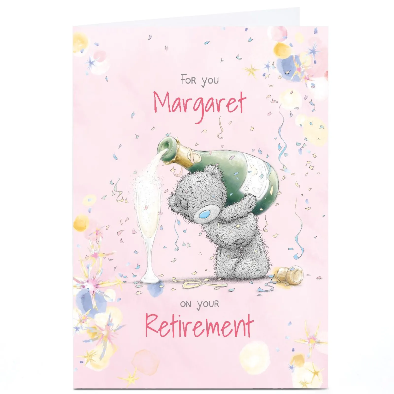 Personalised Tatty Teddy Retirement Card - Champagne Tatty Teddy|Retirement