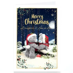 Card Factory Personalised Tatty Teddy Christmas Card - Teddy Couple, Daughter and Son in Law
