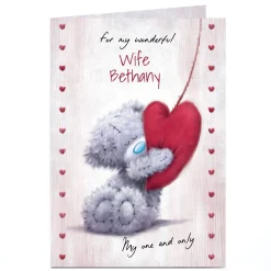 Card Factory Personalised Tatty Teddy Valentine's Day Card - My One and Only, Wife