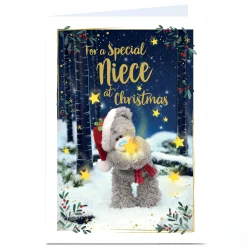 Online Personalised Tatty Teddy Christmas Card - Bear With Star, Niece Tatty Teddy|Christmas