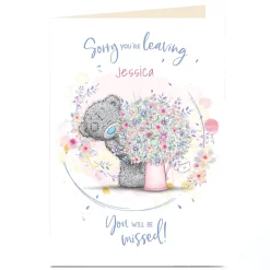 Card Factory Personalised Tatty Teddy Leaving Card - You Will Be Missed Flowers