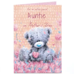 Online Personalised Tatty Teddy Mother's Day Card - Bear in Flowers, Auntie Tatty Teddy