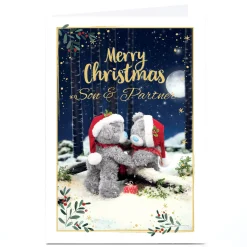 Hot Personalised Tatty Teddy Christmas Card - Teddy Couple, Son and Partner Tatty Teddy|Christmas