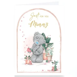 New Personalised Tatty Teddy Mother's Day Card - Teddy with Flowers, Mummy Tatty Teddy