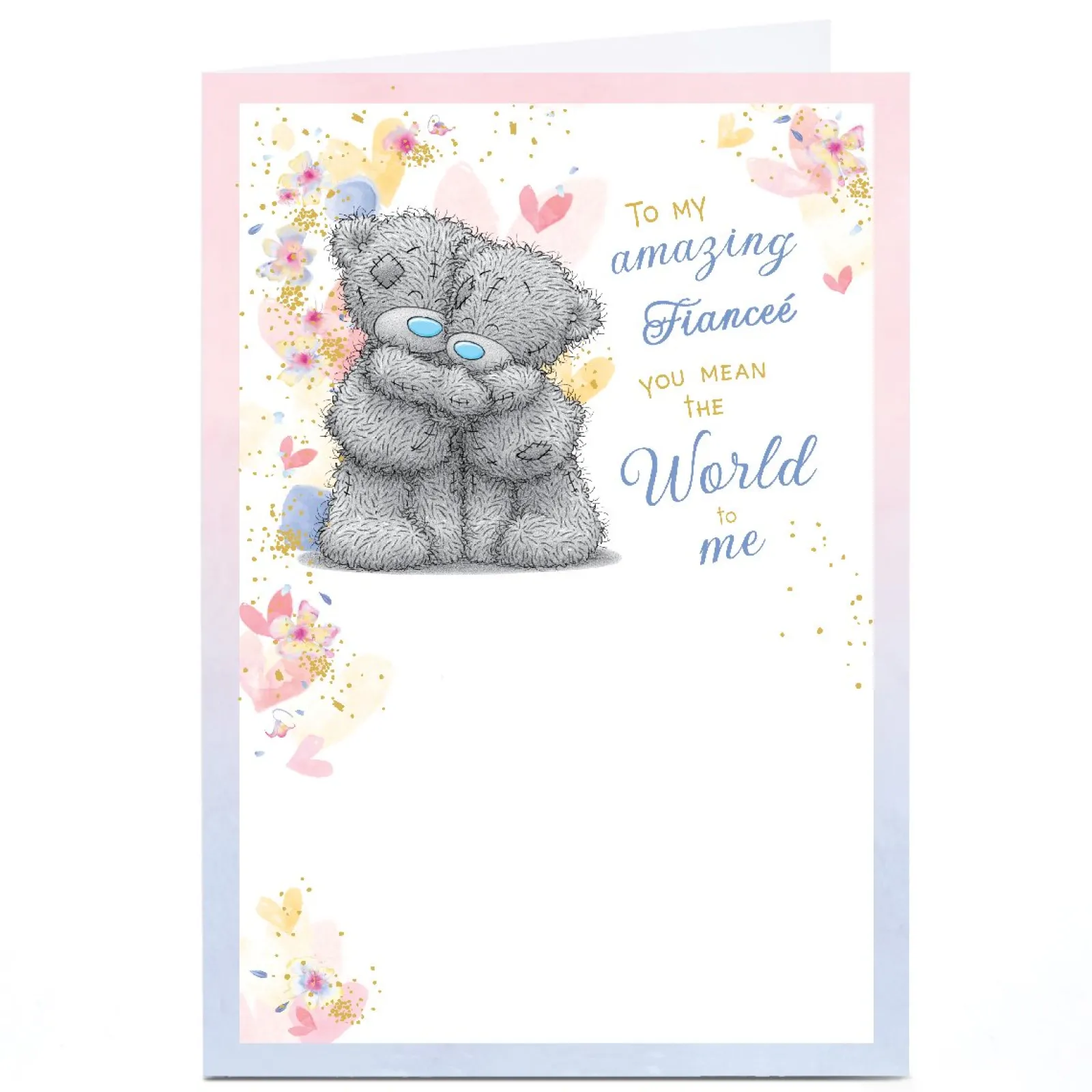 Online Personalised Tatty Teddy Card - You Mean the World to Me, Fiancee Tatty Teddy|Birthday