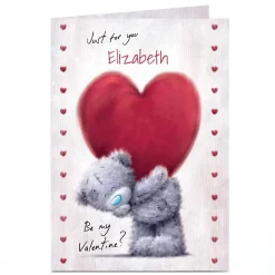 Card Factory Personalised Tatty Teddy Valentine's Day Card - Be My Valentine, Any Name