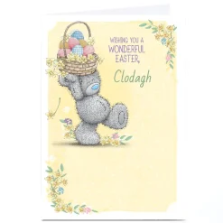 New Personalised Tatty Teddy Easter Card - Bear carrying Basket Tatty Teddy