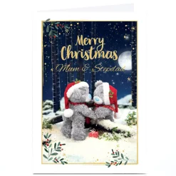 Card Factory Personalised Tatty Teddy Christmas Card - Merry Christmas Bears, Mum & Stepdad