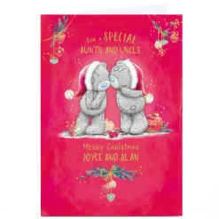 Card Factory Personalised Tatty Teddy Christmas Card - For a Special Auntie and Uncle