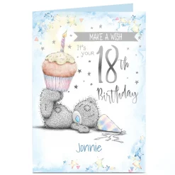 Card Factory Personalised Tatty Teddy 18th Birthday Card - Make a Wish 18th