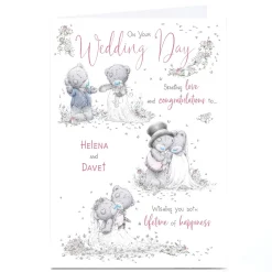 Card Factory Personalised Tatty Teddy Wedding Card - Lifetime of Happiness
