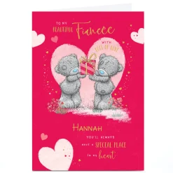 Sale Personalised Tatty Teddy Valentine's Day Card - Bears with Gift, Beautiful Fiancee Tatty Teddy