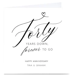 Best Personalised 40th Anniversary Card - Forty Years Down Premium Square|Anniversary