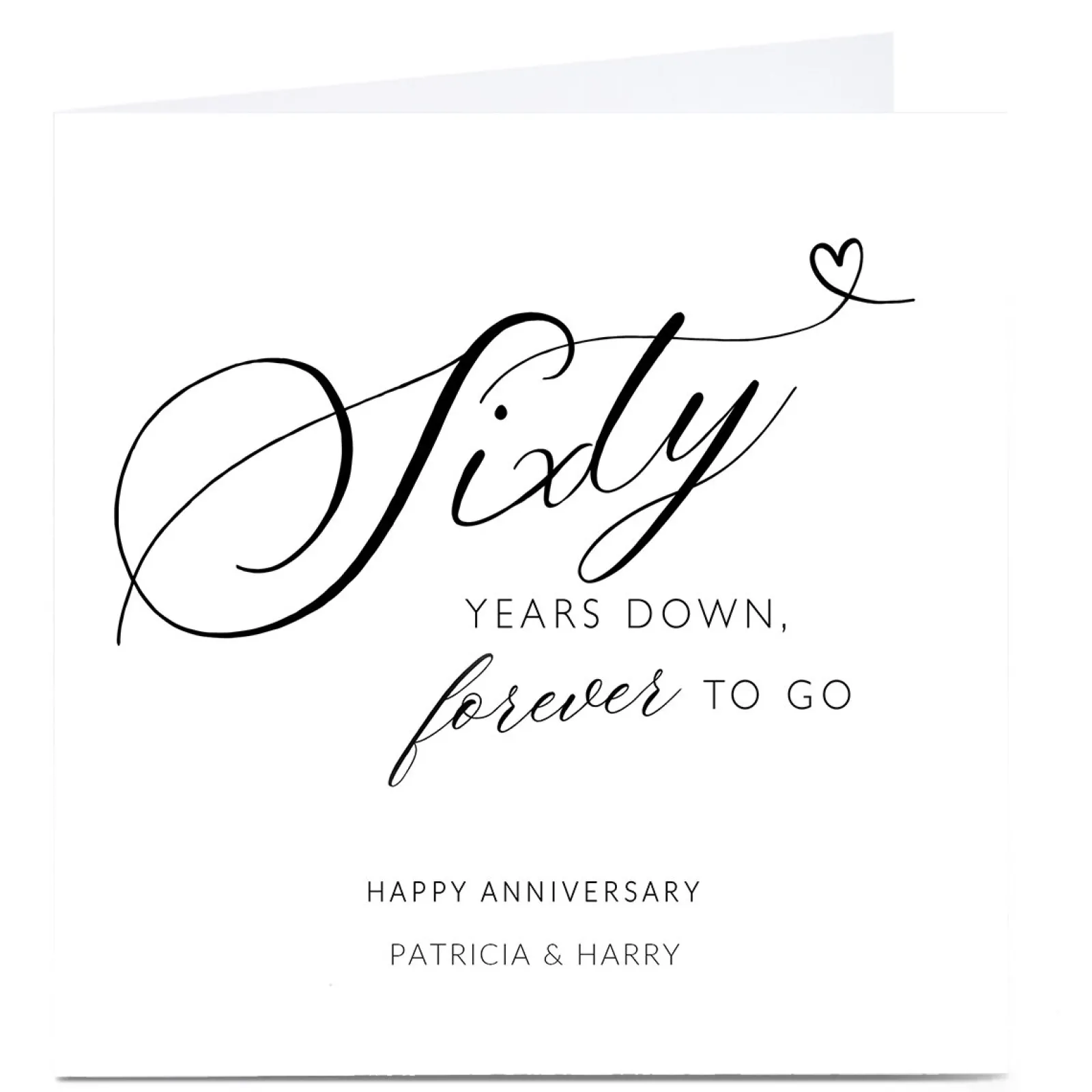 Card Factory Personalised 60th Anniversary Card - Sixty Years Down