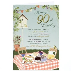Discount Personalised 90th Birthday Card - Garden Picnic 80Th Birthday|Special Age