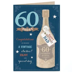 Card Factory Personalised 60th Birthday Card - Vintage Classic [Dad]