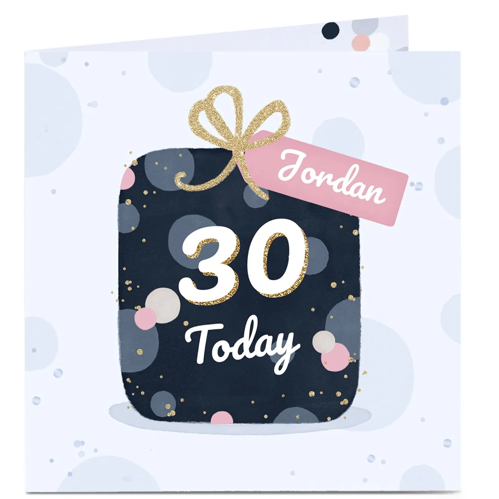Card Factory Personalised 30th Birthday Card - Pretty Present