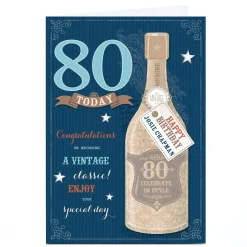 Sale Personalised 80th Birthday Card - A Vintage Classic For Uncle|For Husband