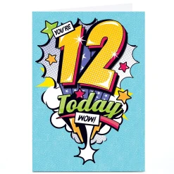 Kids Card Factory Personalised 12th Birthday Card - Comic Book 12 Today