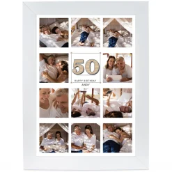 Discount Personalised 50th Birthday Milestone Age Photo Print - Vintage Collage, Editable Age 50Th Birthday|Personalised Canvas & Wall Art