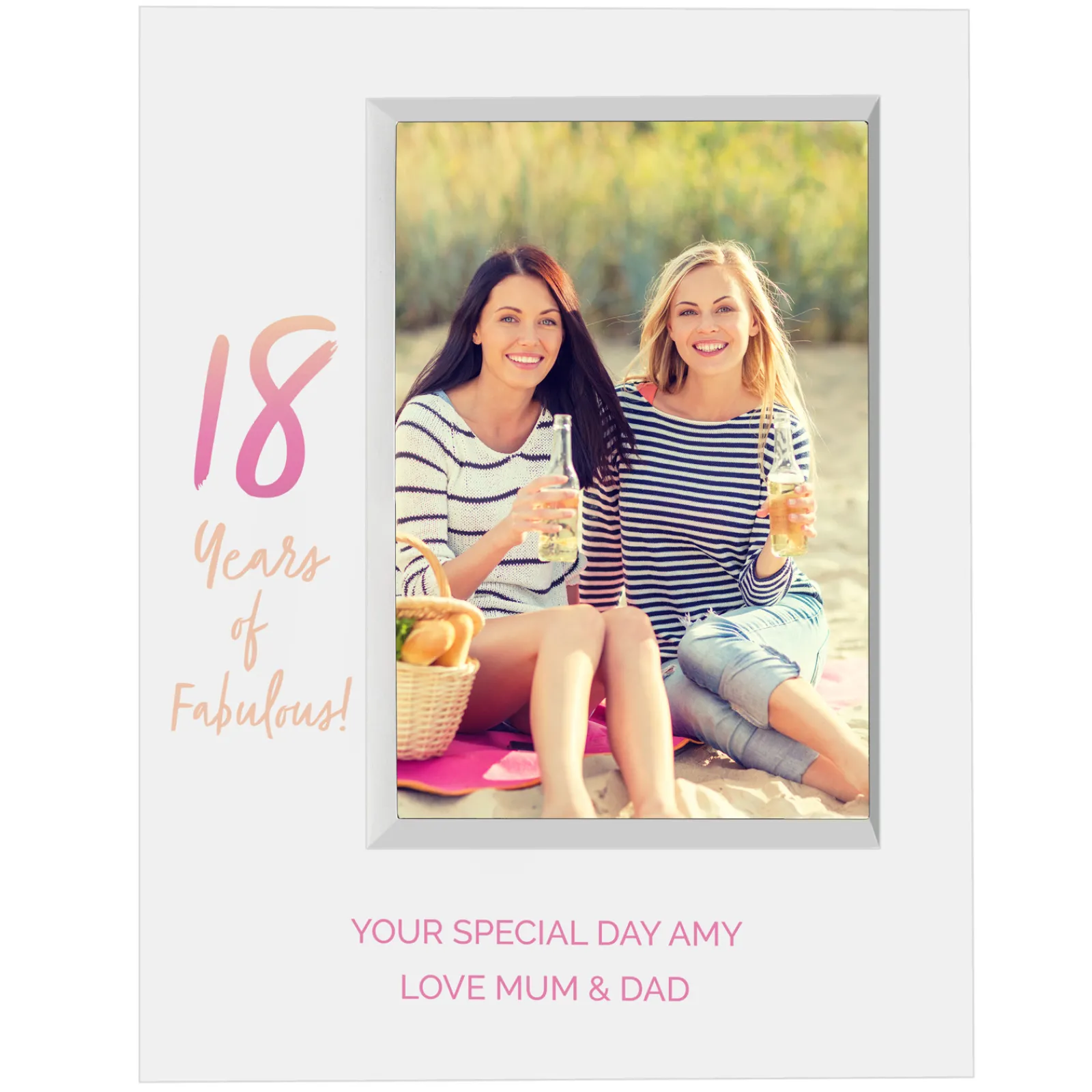 New Personalised 18th Birthday Box Photo Frame - Pastel Gradient 18Th Birthday|Photo Frames